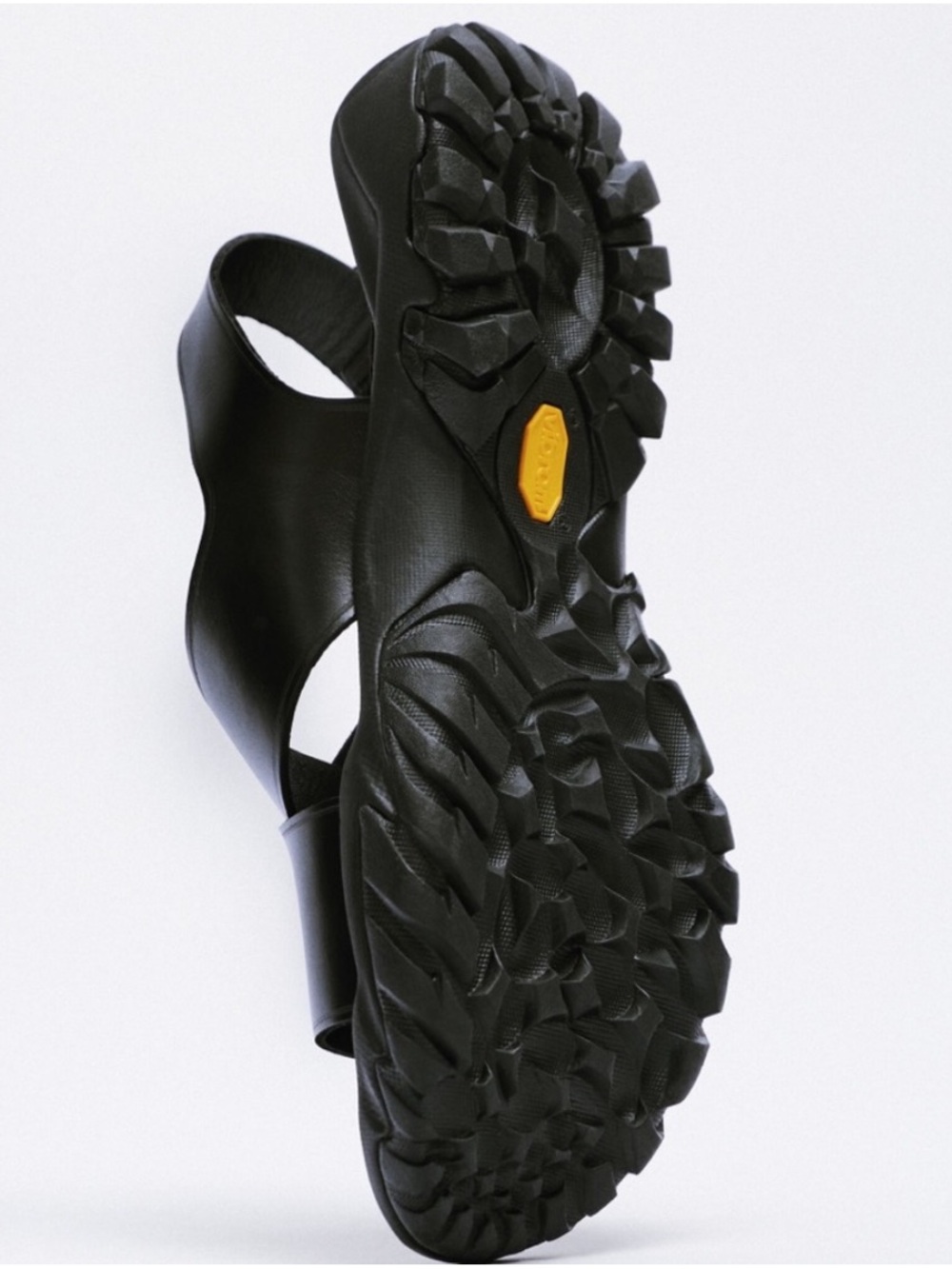 10. Zara Vibram soled leather sandals lug trek black urban city - Picture 3 of 12